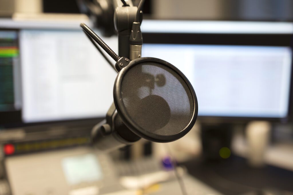 Close-up of a microphone